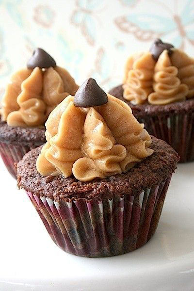 Cupcakes de chocolate + frosting de Peanut Butter