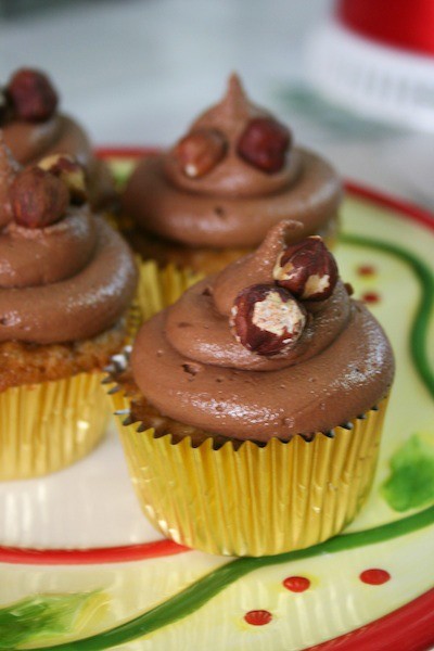 Cupcakes de avellanas con frosting de Nutella