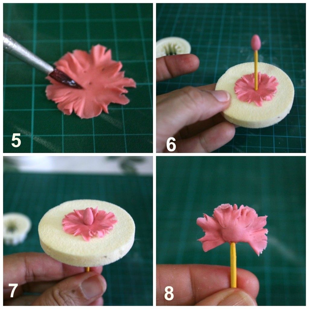 Tutorial: cómo hacer claveles en pasta de goma
