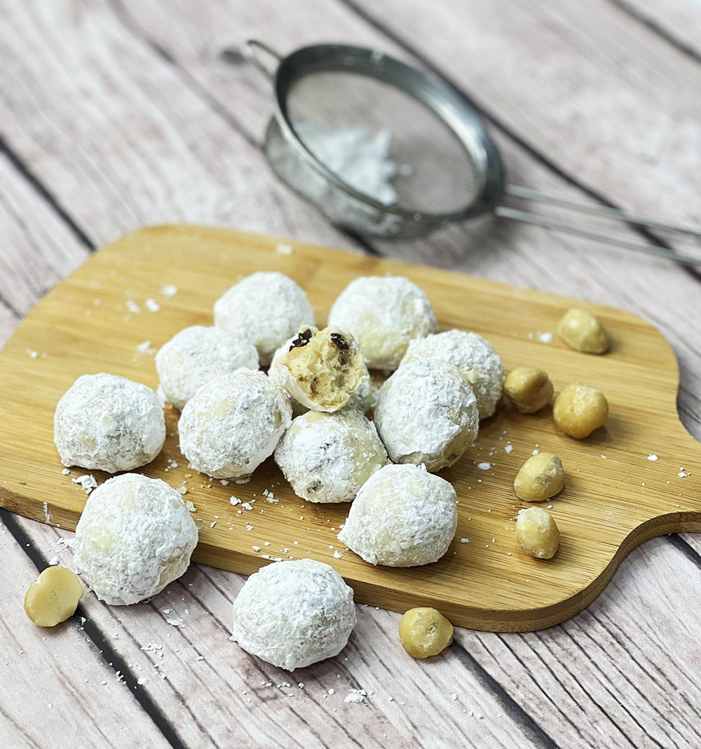 Polvorones de Macadamia y Chocolate